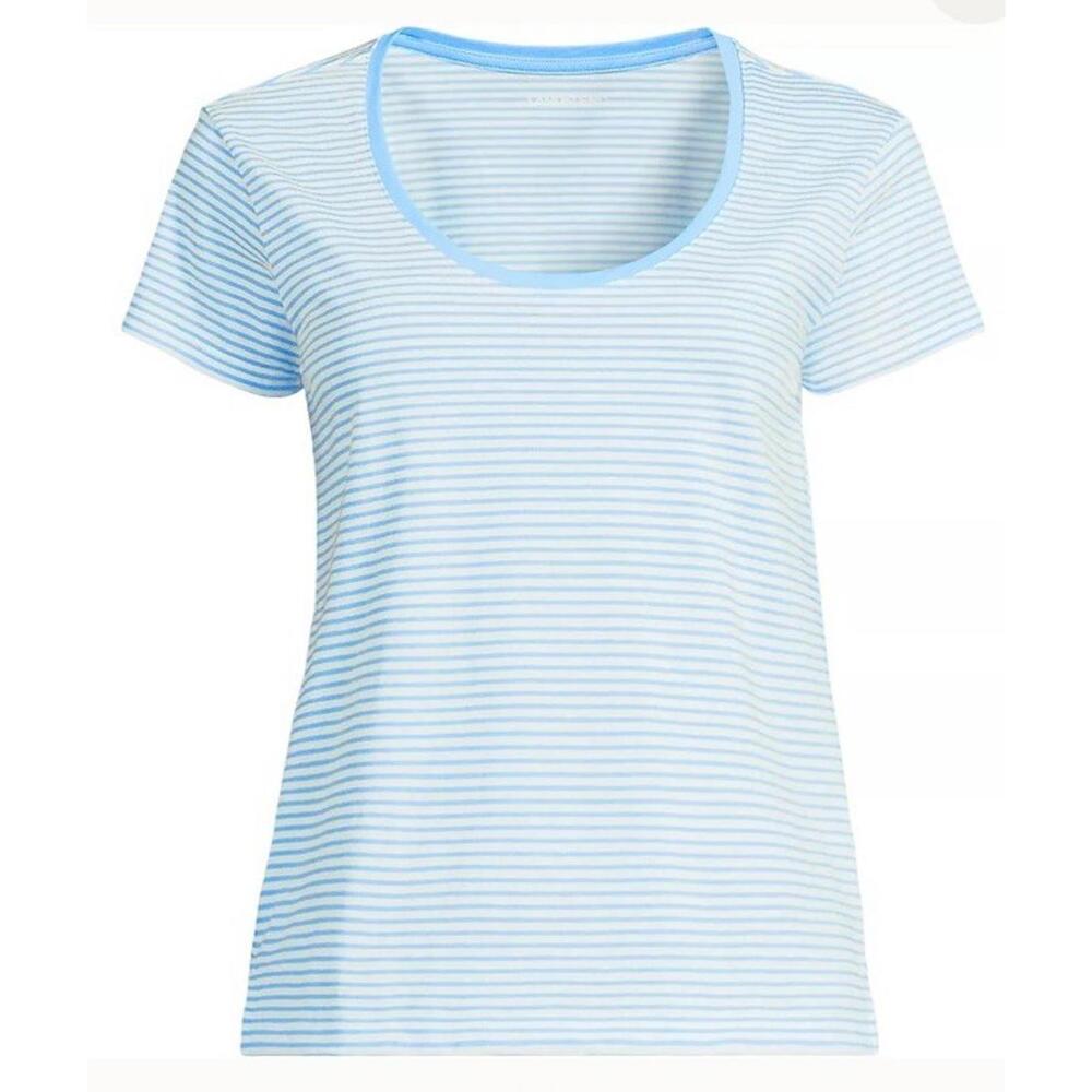 Lands End Women's Supima Cotton Short Sleeve Scoop Neck Tee Sz XL